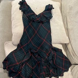 Green and navy blue Ralph Lauren sized zip 4T dress.